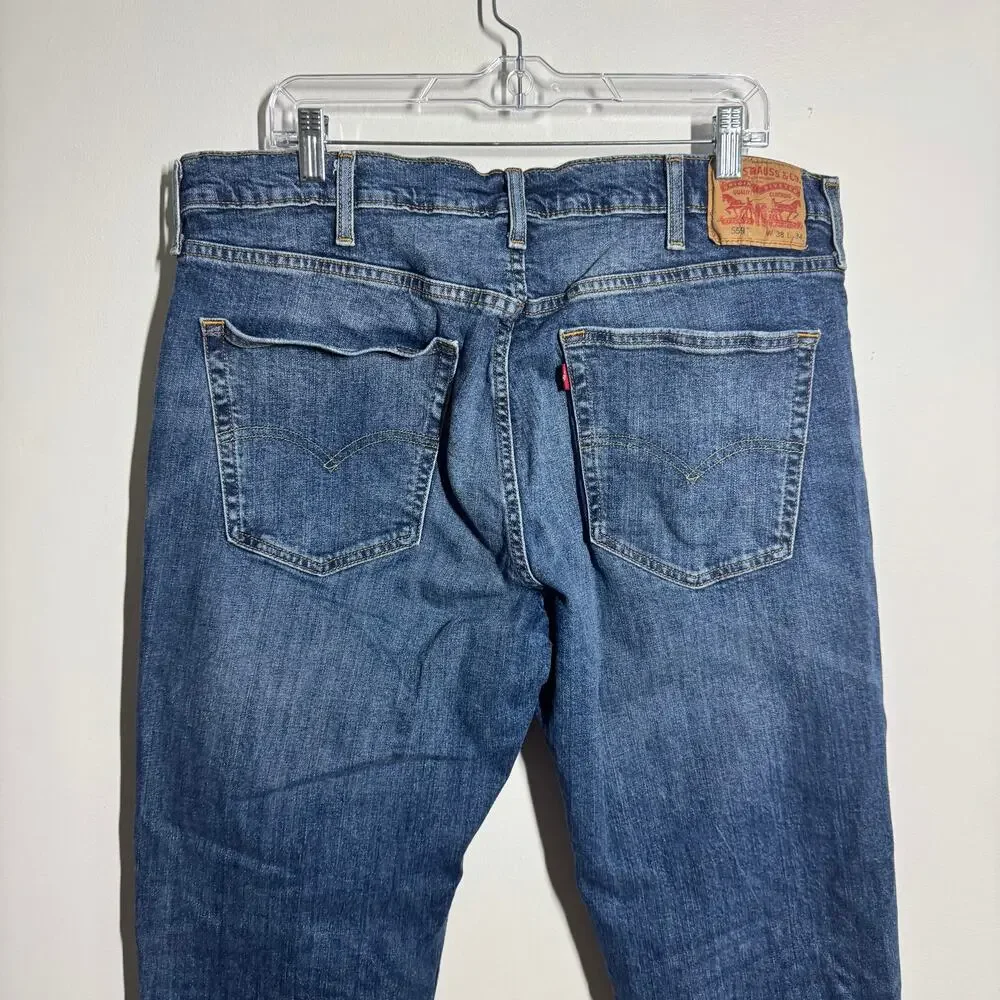 Levi's 559 Relaxed Straight Jean‎ Men 38x34 Medium Denim Fade Classic Minimal